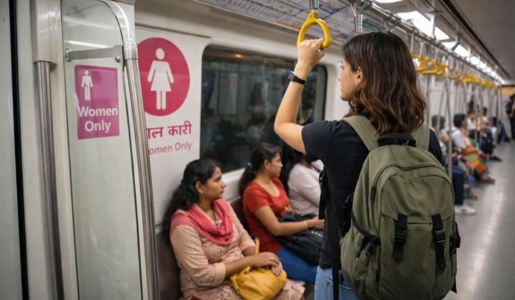 India Gate at night safe for solo women travellers